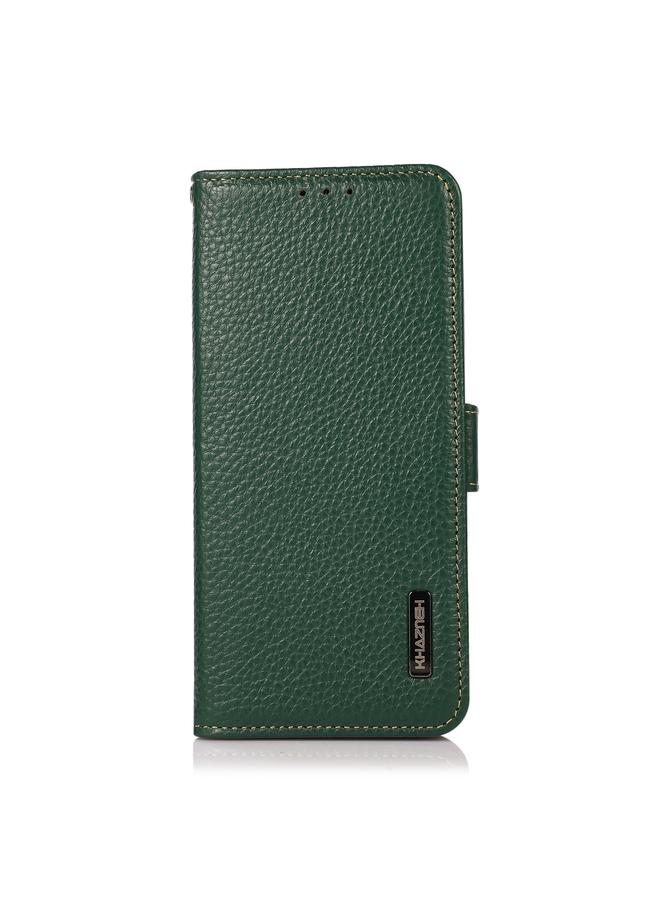 S-TOP Case For Honor Magic5 Pro KHAZNEH Side-Magnetic Litchi Genuine Leather RFID Phone Case - Image 2