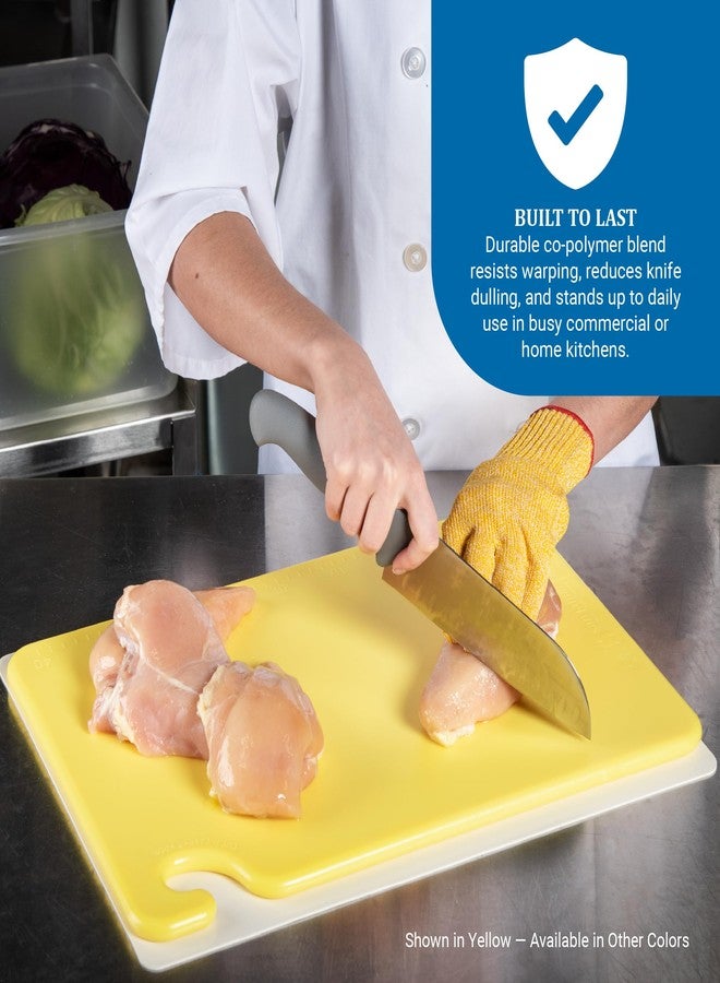 San Jamar Cut-N-Carry Cutting Board with Molded-in Ruler, Plastic Chopping Board for Kitchen, 12" x 18", 1 Count, White - Image 4