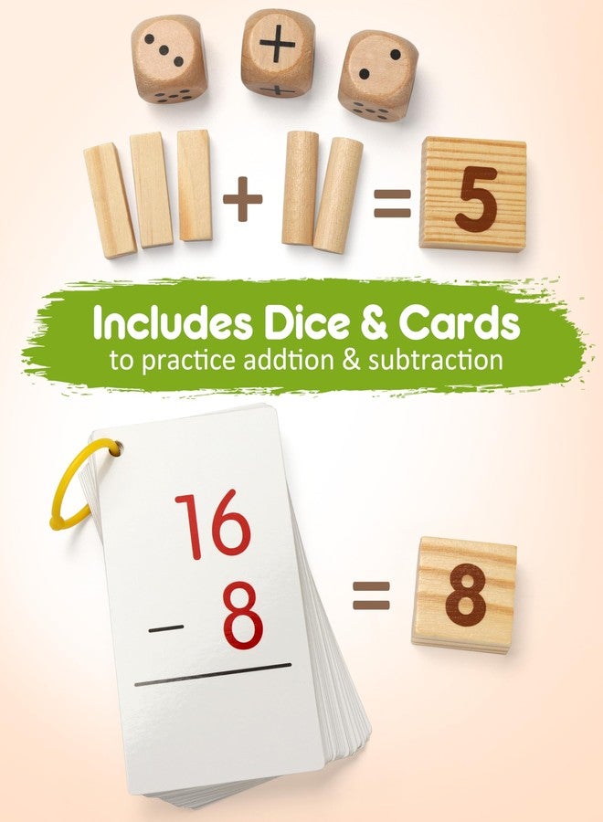 SYNARRY Wooden Counting Peg Boards - Montessori Math Manipulatives for Kindergarten Learning Activities, Number Addition and Subtraction Game, Easter Basket Stuffer Valentine Day Gift for Kid Ages 3-8 - Image 3