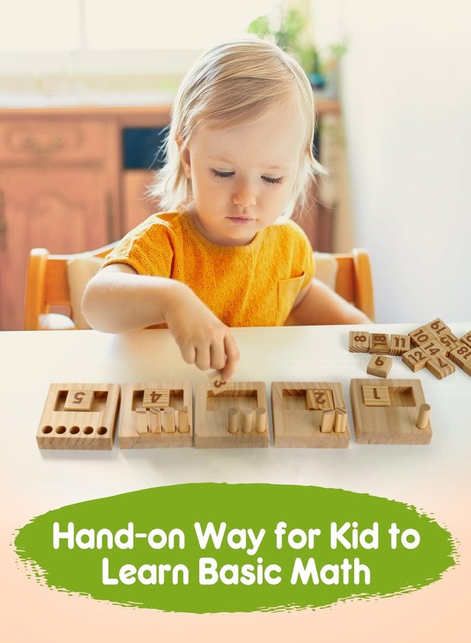 SYNARRY Wooden Counting Peg Boards - Montessori Math Manipulatives for Kindergarten Learning Activities, Number Addition and Subtraction Game, Easter Basket Stuffer Valentine Day Gift for Kid Ages 3-8 - Image 4