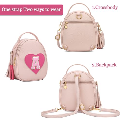 KKXIU Purse Gifts for Girls Cute Little Girl Crossbody Bag Heart Kids Small Backpack with Tassel (A) - Image 4