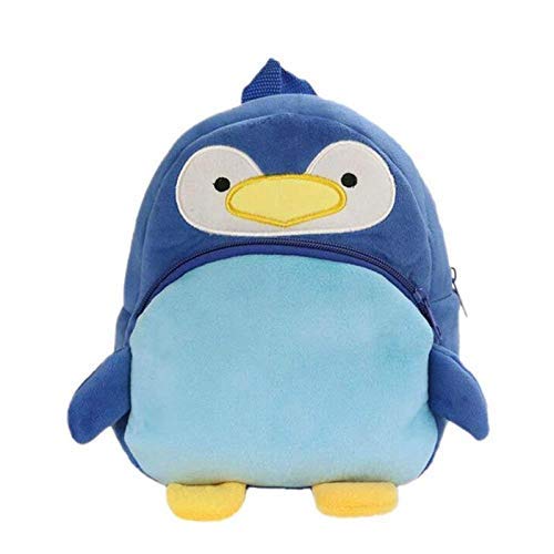 black hill Cute Kids Backpack Toddler Bag Plush Animal Cartoon Mini Travel Bag for Baby Girl boy 1-6 Years (New-Blue-Penguin)-Multi Color - Image 1