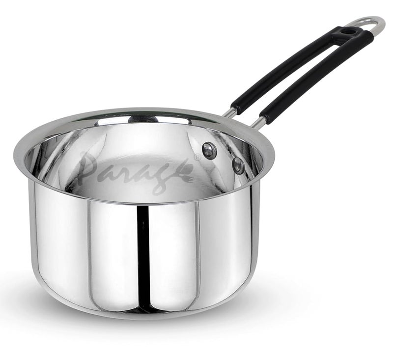 Parage 1 Pieces Stainless Steel Sauce Pan, Tea Pan, Milk Pan Heavy Guage, 1.75Liters with Heat-Resistant Wire Handle Induction & Gas Stove Friendly (Silver) - Image 1