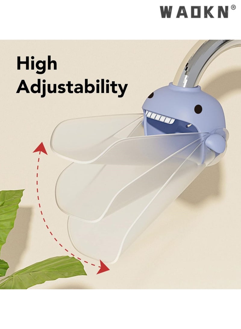 WAOKN Faucet extender for toddlers and kids, fits sink spout tub in kitchen and bathroom. Promotes hygiene awareness and independence. Cartoon design, universal size (blue, pink, 2 pieces) - Image 2