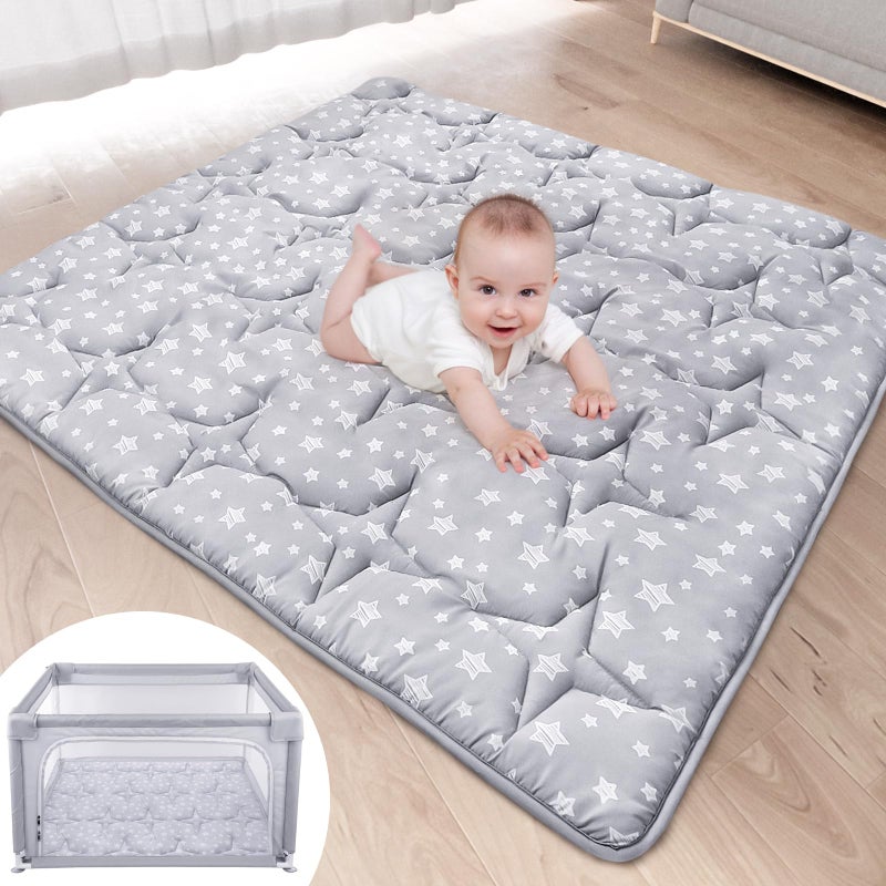 Moonsea Baby Play Mat 50" X 50" Playpen Mat Fit for TODALE and Dripex Baby Playpen, One-Piece Crawling Mat Non Slip Padded Kids Playmat for Floor 50x50 Inches - Image 1