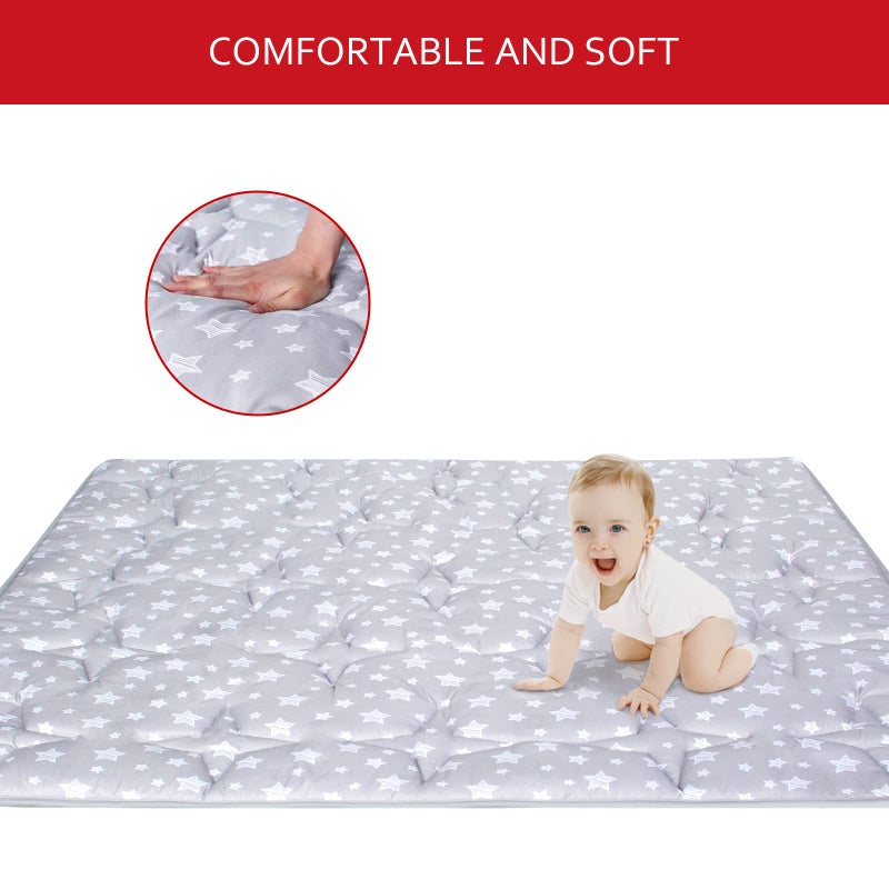 Moonsea Baby Play Mat 50" X 50" Playpen Mat Fit for TODALE and Dripex Baby Playpen, One-Piece Crawling Mat Non Slip Padded Kids Playmat for Floor 50x50 Inches - Image 3