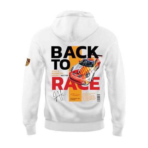 DUDEME : Ajith Kumar Car Racing Motorsport Hoodie | AK Designs | Car Enthusiast for Men & Women White Hoodie 100% Cotton Car Printed Hoodies. - Image 2