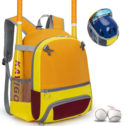KAVIGOR 2026 Youth Baseball & Softball Bag | Ultra-Light Tball Backpack with Shoe Compartment & Helmet Holder | Skin-Soft Fabric - Image 1