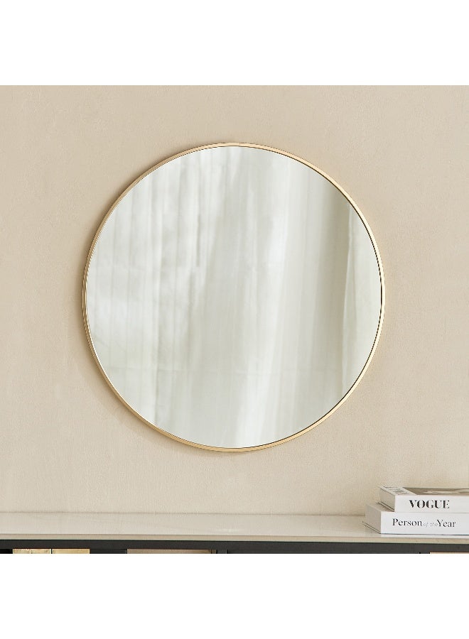 Home Box Sabrina Loft Metal Round Wall Mirror - Gold Finish - Image 2