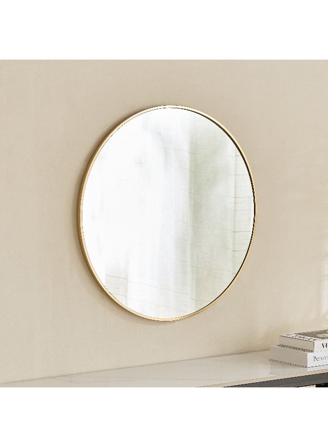 Home Box Sabrina Loft Metal Round Wall Mirror - Gold Finish - Image 1