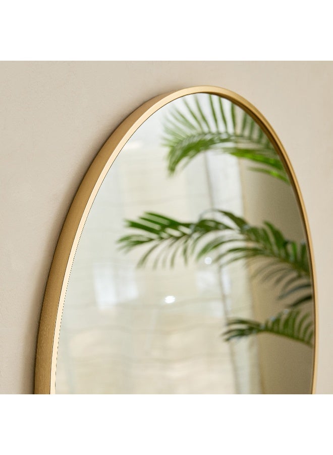 Home Box Sabrina Loft Metal Round Wall Mirror - Gold Finish - Image 3