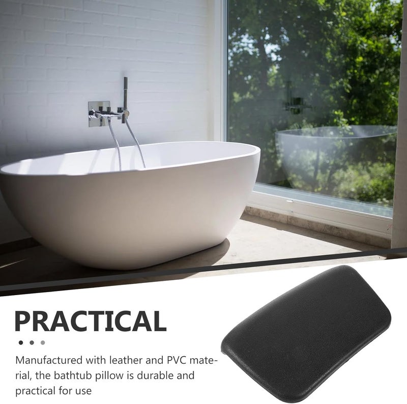 ABOOFAN Bathtub Pillow with Suction Cups Waterproof Non-Slip Bath Tub Headrest for Soaking Tub Comfortable Black Bath Pillow for Home Spa - Image 3