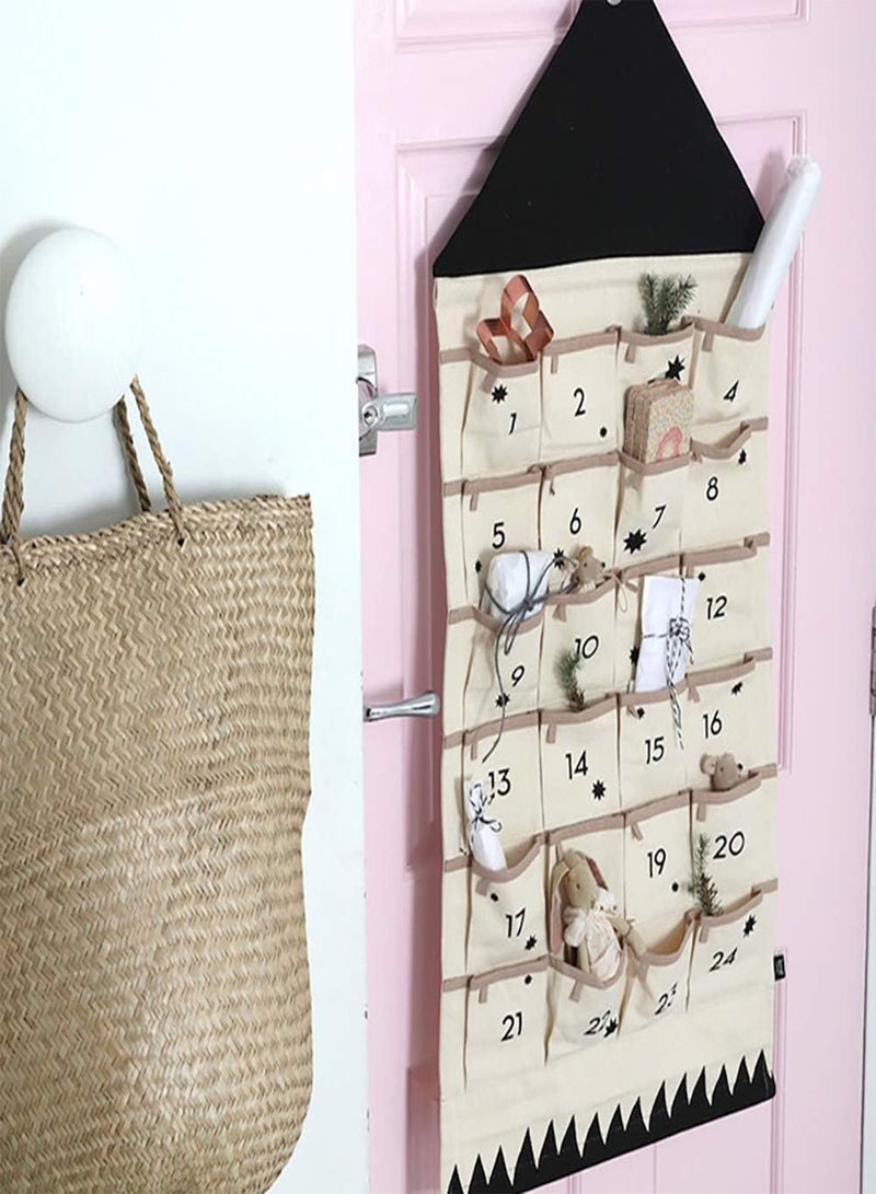 GGOOT Fabric Advent Calendar Christmas Advent Calendar Hanging Calendar Christmas 2021 Countdown Calendar with 24 Pockets Reusable for Kids Gifts Wall Door Hanging Decoration  - Image 5