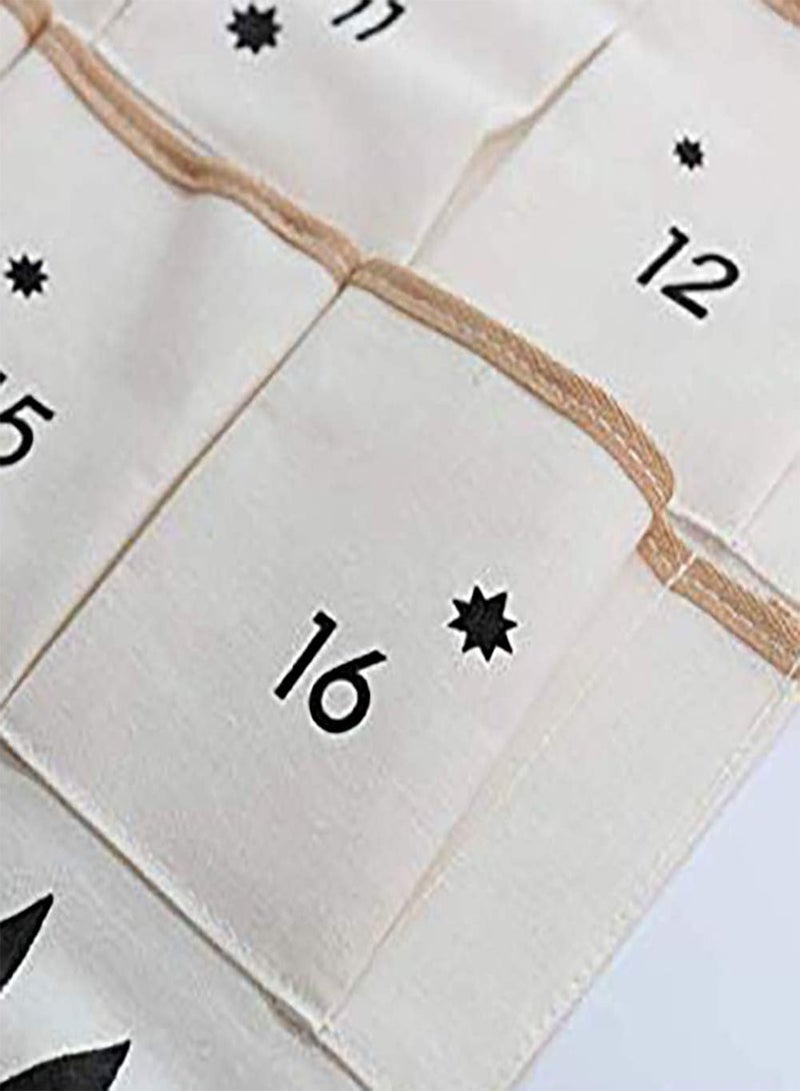 GGOOT Fabric Advent Calendar Christmas Advent Calendar Hanging Calendar Christmas 2021 Countdown Calendar with 24 Pockets Reusable for Kids Gifts Wall Door Hanging Decoration  - Image 3