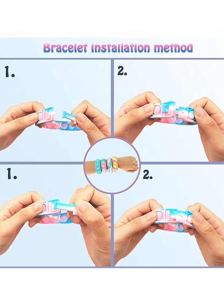 سوفام ألعاب فيدجيتة الفقاعة الصغيرة لمزايا الحفلة، سوار معصمي بالأصابع اليدوية سوار معصمي بالجملة لجوائز الطلاب في الفصول الدراسية، هدايا عيد ميلاد للأطفال (متعددة الألوان) - Image 4