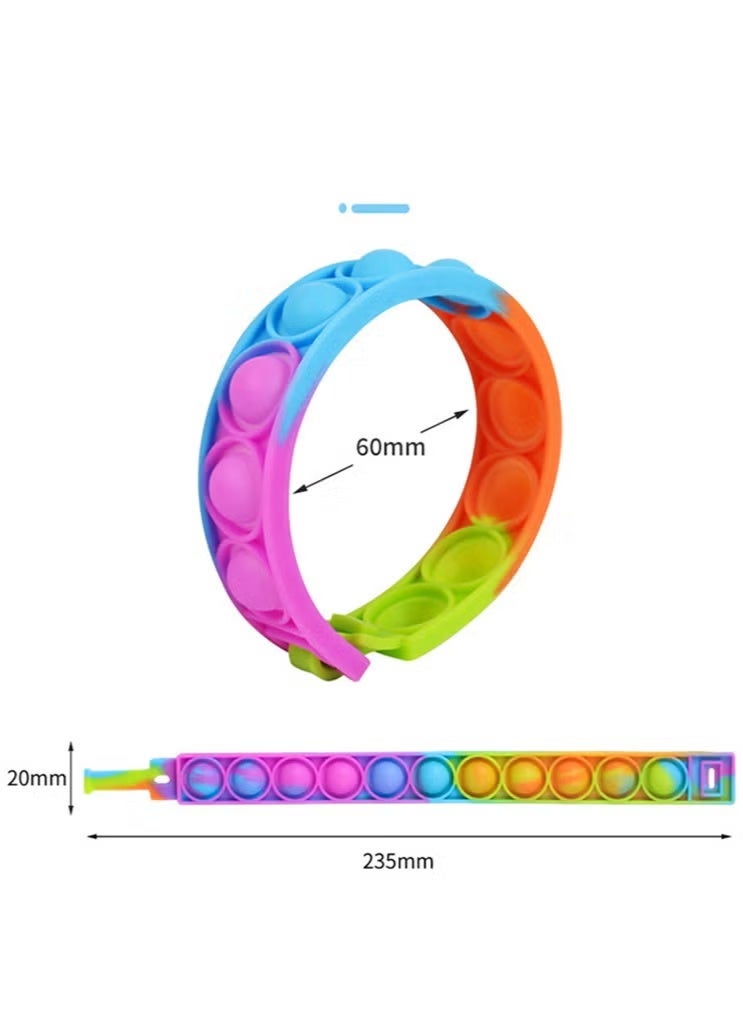 سوفام ألعاب فيدجيتة الفقاعة الصغيرة لمزايا الحفلة، سوار معصمي بالأصابع اليدوية سوار معصمي بالجملة لجوائز الطلاب في الفصول الدراسية، هدايا عيد ميلاد للأطفال (متعددة الألوان) - Image 2