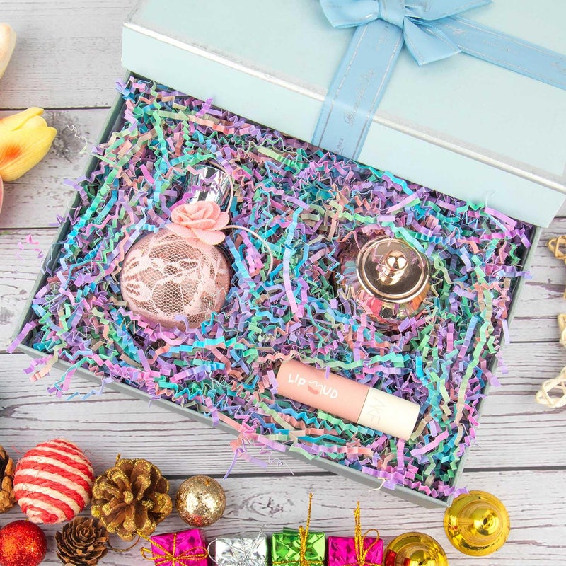 Caleihd Crinkle Cut Paper Grass Cushion Paper Streamer for Christmas Wedding Birthday Bridesmaid Engagement Craft Gift Boxes Bags Filler Decoration 4.5oz Multi-color - Image 3