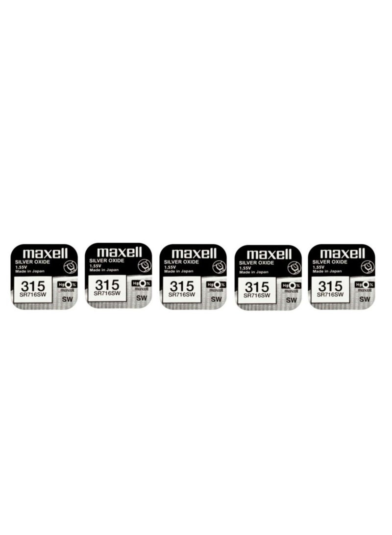 Maxell 5 Pieces Maxell 315/SR716SW 1.55 V Batteries