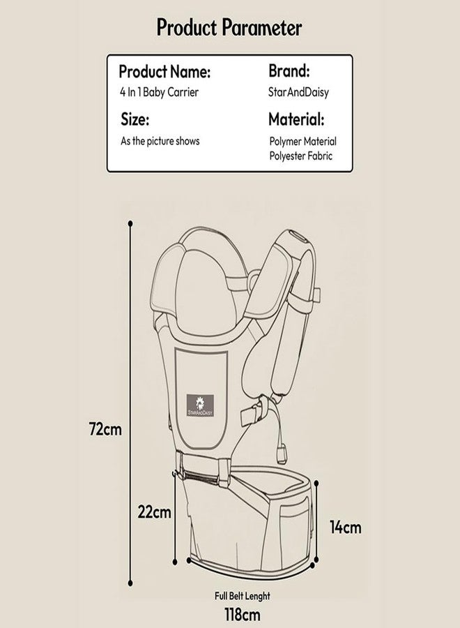 StarAndDaisy Baby Carrier for 0 to 3 Year with Soft Cushioned Hip Seat | Sling Baby Carrier with 2 Storage Pockets | | Soft Cushioned Baby Carry Bag for Newborn to Toddler - Image 2