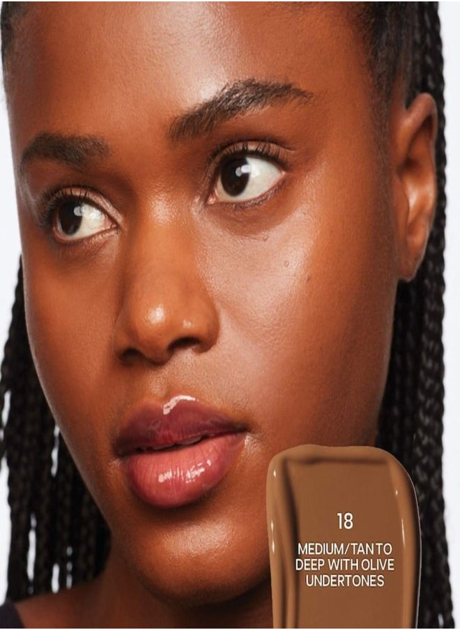 Saie   Slip Tint Total Radiant Concealer with Niacinamide ,    18 - medium/tan to deep with olive undertones 5ml - Brightening & Hydrating Finish