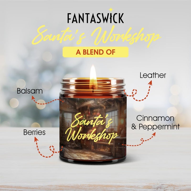 Fantaswick ورشة سانتا - شمعة من شمع جوز الهند والصويا 9 أونصة - Image 3