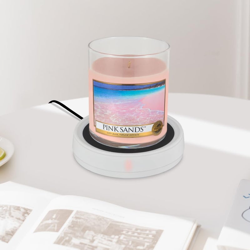 kobodon موقد شمع ذائب مع لوحة تسخين عطرية 31 موقد كهربائي لأكواب القهوة سخانات عطرية وأكواب تسخين للشاي والحليب والشوكولاتة الساخنة كهدية للنساء أبيض بدون كوب