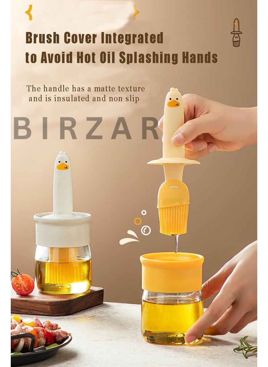 BIRZAR - BIRZAR Sauce and Oil Bottle with Silicone Brush for Cooking BBQ Kitchen and 4 Hole Non Stick Egg Frying pan with Detachable Wooden Handle Multi Purpose Frying pan for Omelet uttapam idli Burger - Image 1