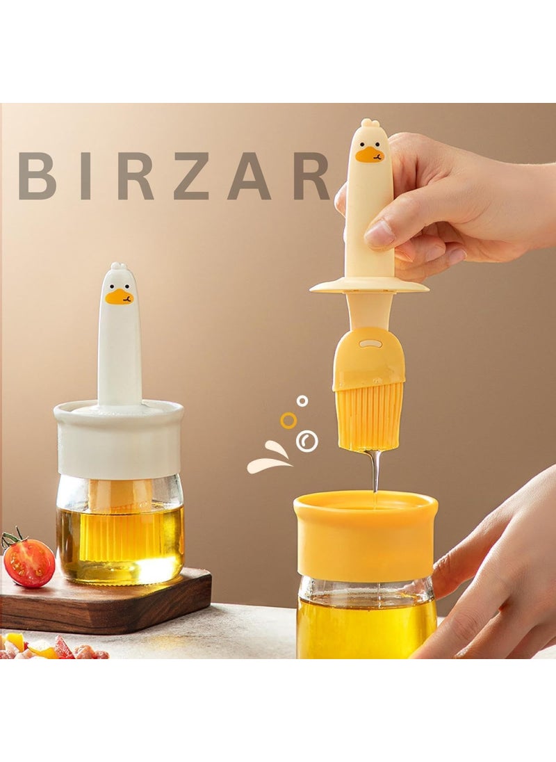 BIRZAR - BIRZAR Sauce and Oil Bottle with Silicone Brush for Cooking BBQ Kitchen and 4 Hole Non Stick Egg Frying pan with Detachable Wooden Handle Multi Purpose Frying pan for Omelet uttapam idli Burger - Image 1