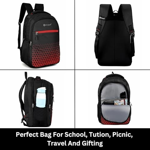 HYDER Glitch 35L Multipurpose Backpack For Men,Women, Boys And Girls Bags for College, School, Travel, Office and Daily Use - Durable, Comfortable, and Stylish Bag/Backpacks (Black) - Image 3