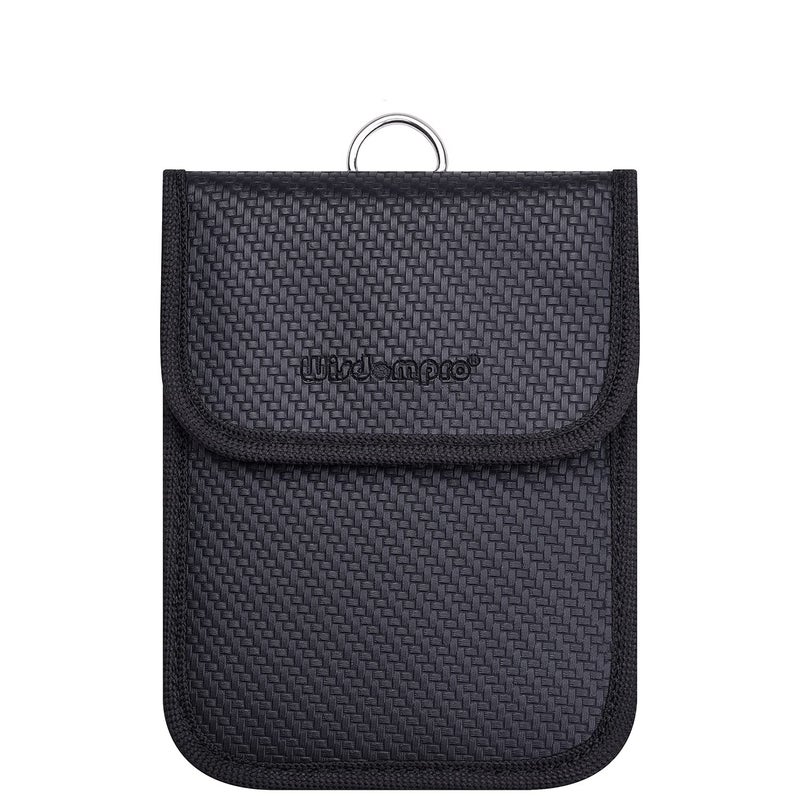 Wisdompro RFID Key FOB Protector for Car Key Signal Blocking WP4697 Faraday Bag for AntiHacking AntiTheft Pouch Black PU Leather
