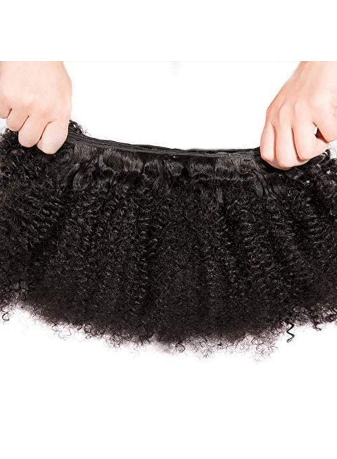 feibin Mongolian Afro Curly Bundles Human Hair Bundles 8 10 12 Inches 4B 4C Afro Bulk Human Hair Virgin Hair Burmese Curly Weave Bundles for Black Women Weft Natural Black Color - Image 5