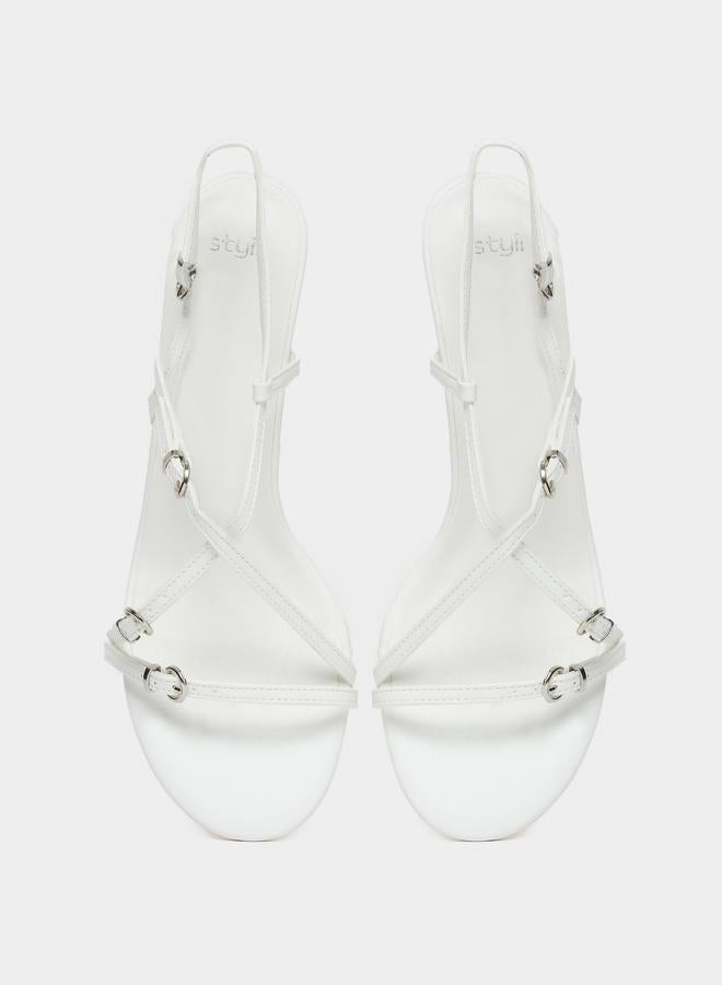 Styli Strappy Heel Sandals with Buckle Detail - Image 5