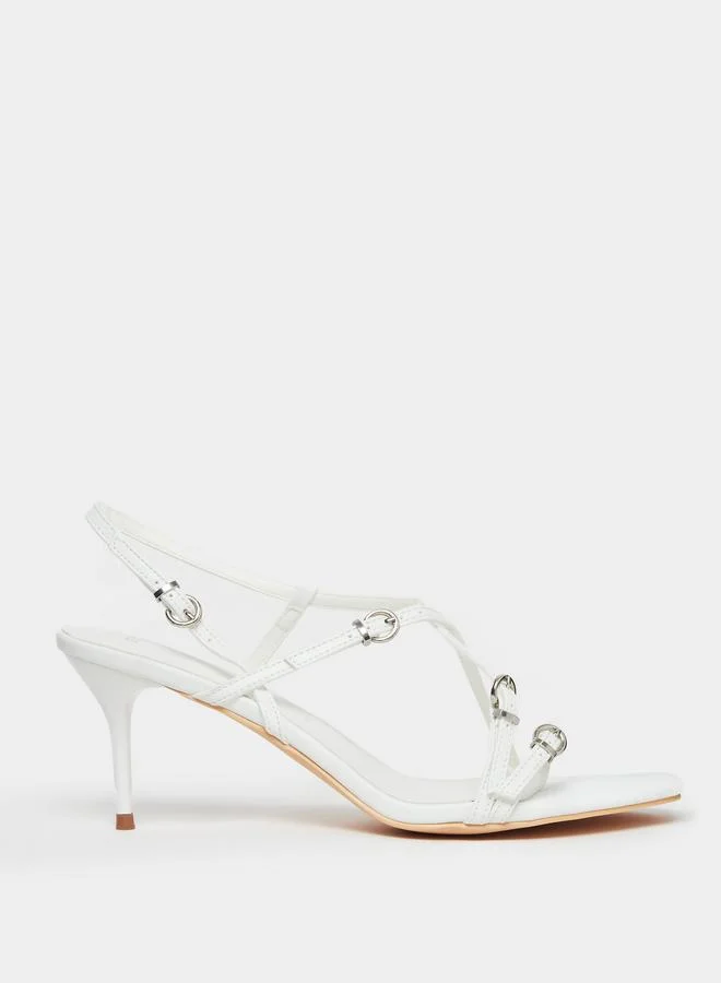 Styli Strappy Heel Sandals with Buckle Detail