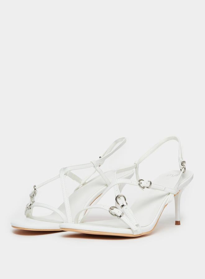 Styli Strappy Heel Sandals with Buckle Detail - Image 2