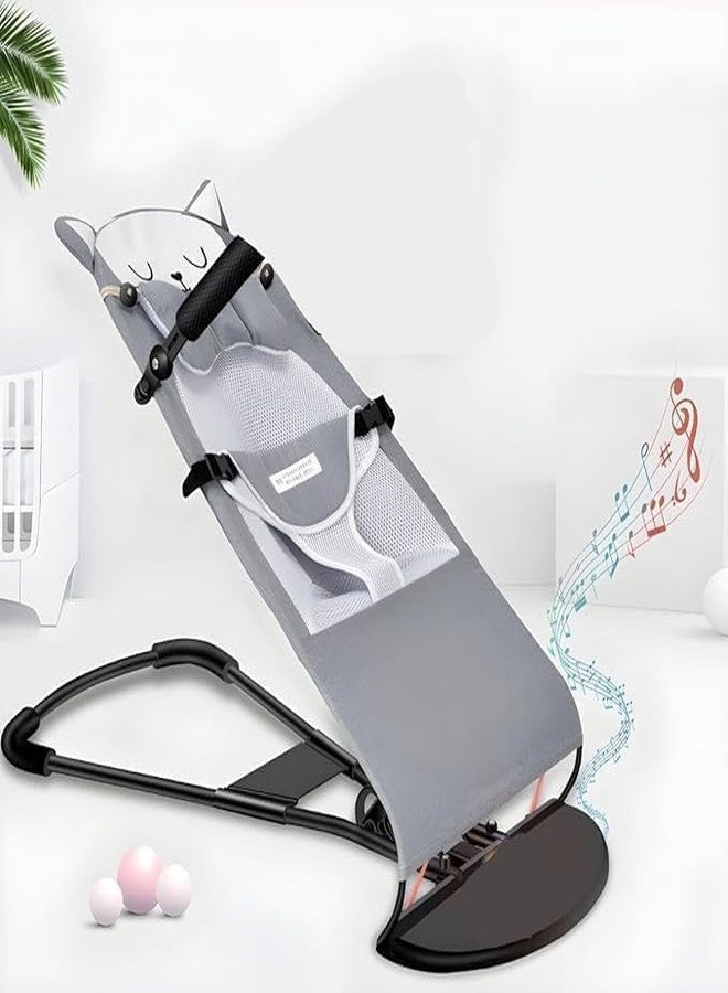 VASANGI Ergonomic Natural Baby Bouncer Rocking Chair for Newborn to 12 Months | Multi-Position Recline Infant Seat | Portable Foldable Baby Rocker with Safety Harness & Toy Bar - Image 2