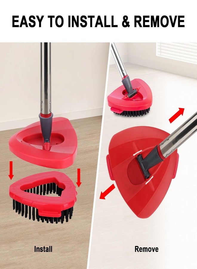 BeiLan Spin Mop Replacement Head with 1 Rotating Base and 1 Handle and 1 Brush - EasyWring Mop Refills Head Compatible with Rotating Triangle Spinmop Cleaning - Image 3
