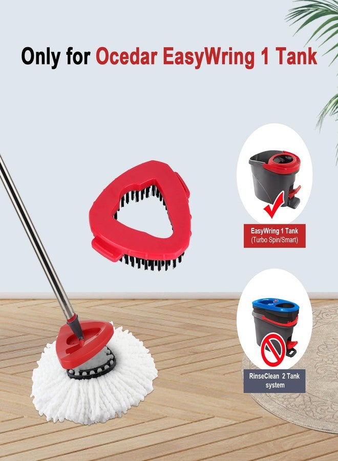 BeiLan Spin Mop Replacement Head with 1 Rotating Base and 1 Handle and 1 Brush - EasyWring Mop Refills Head Compatible with Rotating Triangle Spinmop Cleaning - Image 2
