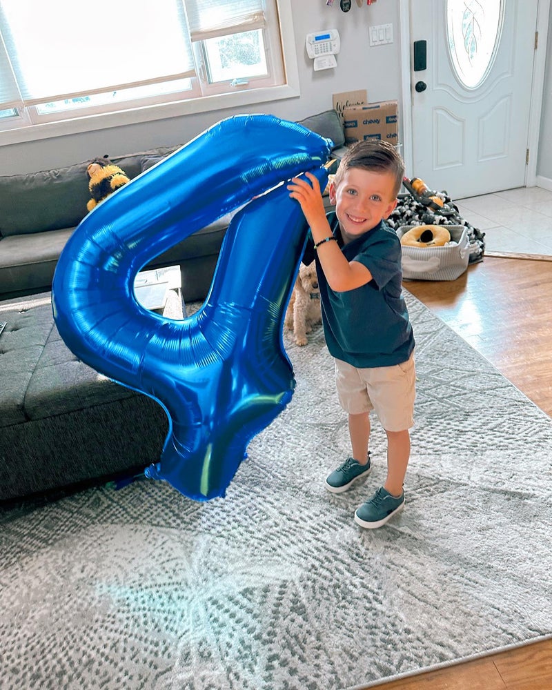 IWERP Navy Blue 4 Balloon, Number Balloon 40 Inch, 4th Blue party decorations, Four Large Numbers for Party Decor, Number 4 Balloon - Image 2