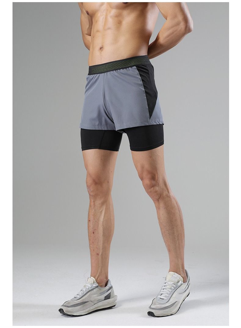 UTDOORWEAR Men's Summer Speed Drying Sports Fake Two Swimming Shorts - Image 1