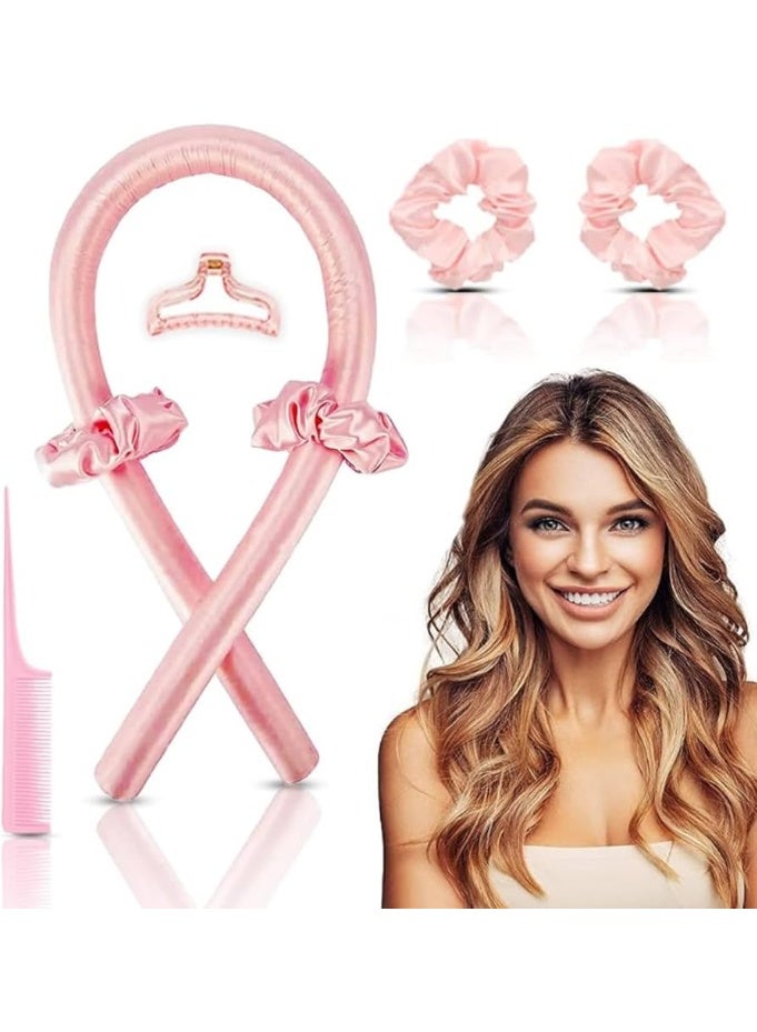 Generic maya accessories Silk Hair Curlers Heat-Free Automatic Foam Plus Steel Wire Lazy Curling Stick with Clip Featuring Sleep Wave Curls may vary color - Image 1