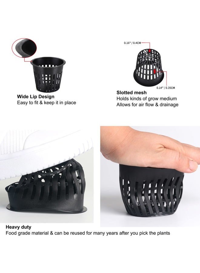 ORIMERC 100 Pack 2 Inch Mesh Pots with 100ft Self Watering Wick and 100 Plant Labels for Hydroponic Aquaponics, Kratky, Indoor & Outdoor, UV Resistant & BPA Free - Image 3