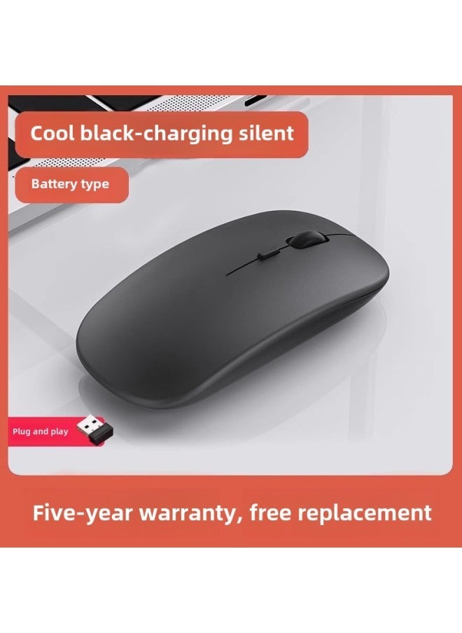 Wireless Mouse Bluetooth Dual-Mode Mute Laptop Office Game Universal Rechargeable External Receiver Mouse-Specifications:Black [official⭐Battery Version] Powerful Battery Life + Wireless 2.4g - Image 1