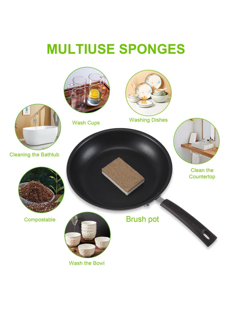 Excefore Natural Kitchen Sponge, 12 Count Multipurpose Kitchen Sponge Biodegradable Compostable Cellulose For All Surfaces Dishwashing Nonstick Cookware Countertops - Image 4