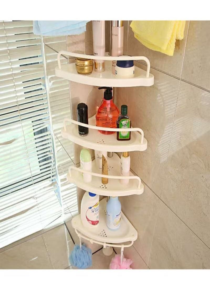 AGD - Wall Mounted Multi Functional Bathroom Storage Rack and Hanger white - Image 1