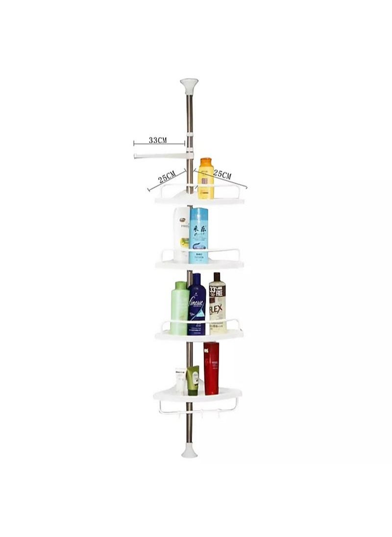 AGD - Wall Mounted Multi Functional Bathroom Storage Rack and Hanger white - Image 1