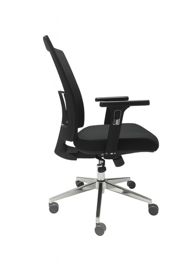 YI ONE Executive Office Chair CH-247B – Mesh Computer Chair with Ergonomic Low Back Design, Swivel Chair with Height Adjustment, Adjustable Armrests, Wheels, Black, 66×66×110 cm - Image 3