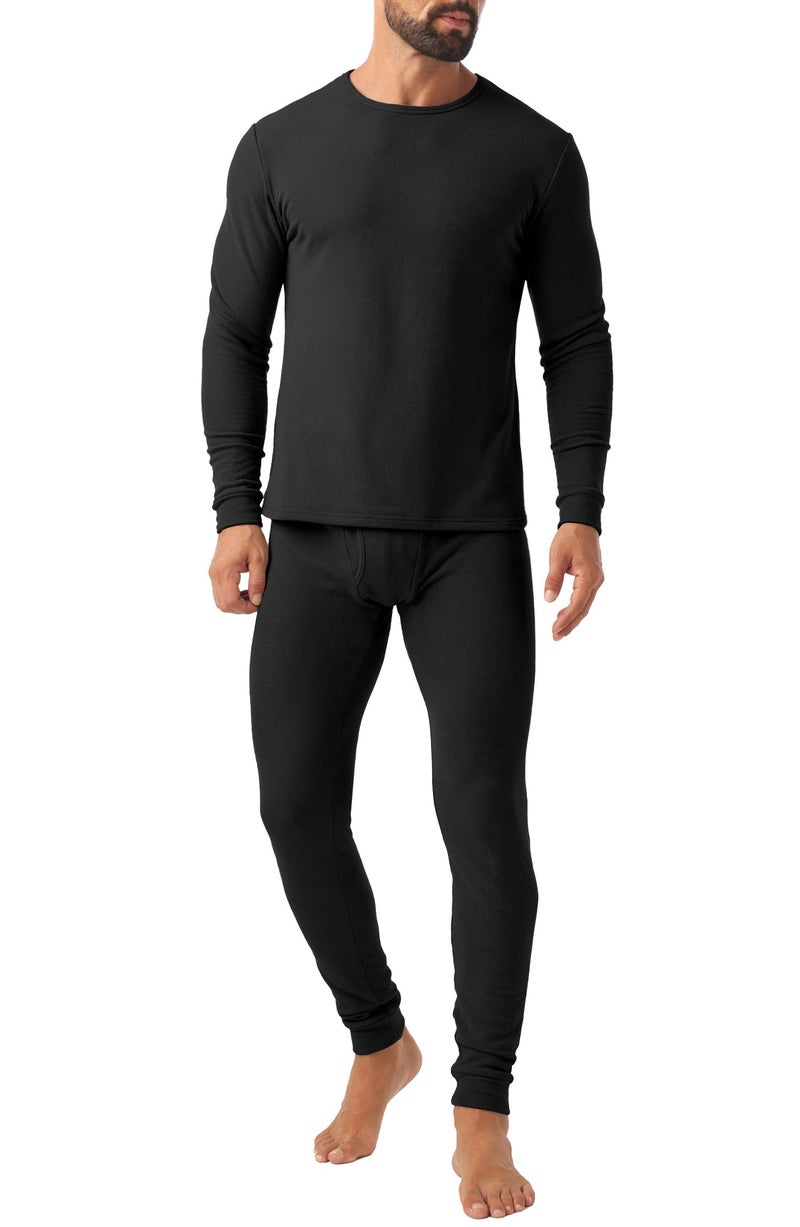Askdeer Long Johns Thermal Underwear for Men Fleece Lined Heavyweight Thermal Base Layer Sets Black - Image 4
