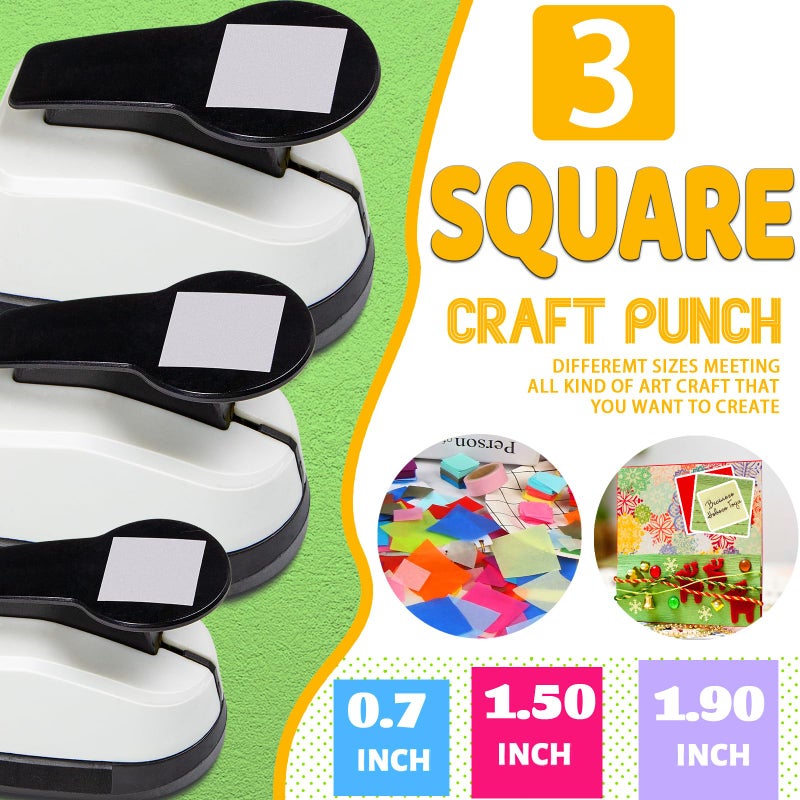 HKKYO Square Hole Puncher Square Paper Punch Shape Punches for Paper Crafts - Image 4
