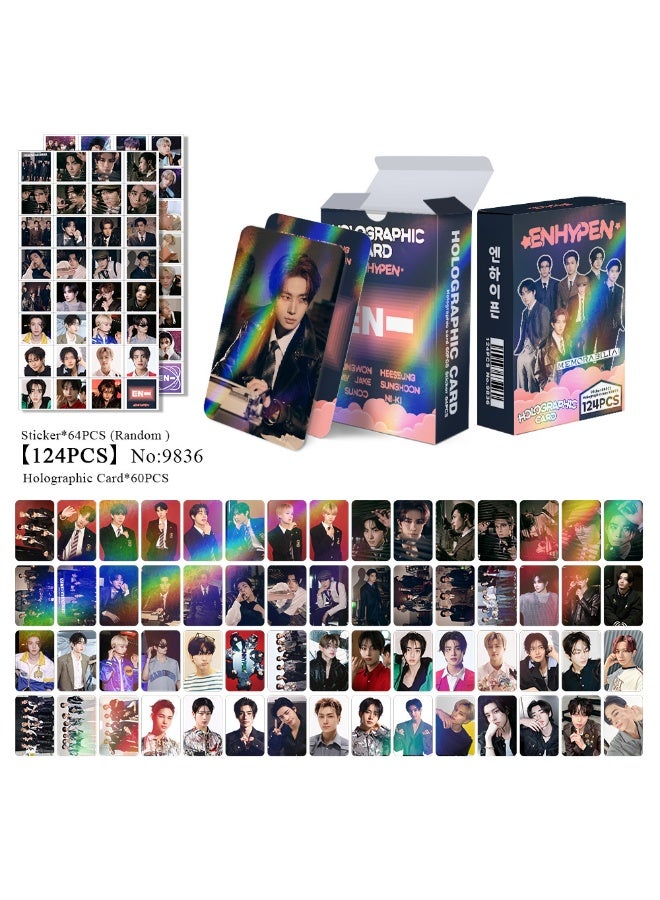 NIBEMINENT 124 Pcs Kpop ENHYPEN Lomo Cards Card For Fans Collection Gifts