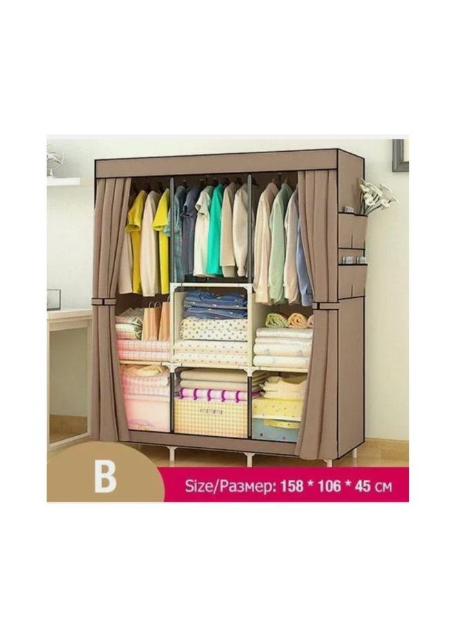 HOMESTAR Portable Wardrobe Organizer Foldable Canvas Fabric Clothes Storage Organizer  - Image 2